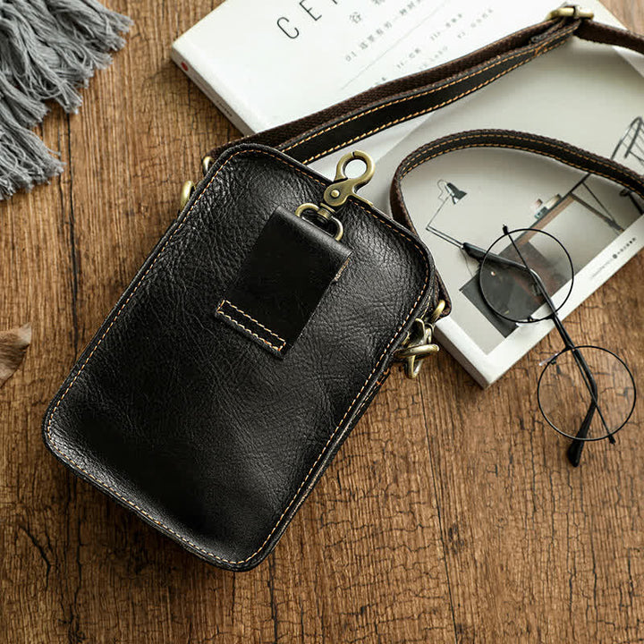 Sac ceinture vintage en cuir tanné végétal