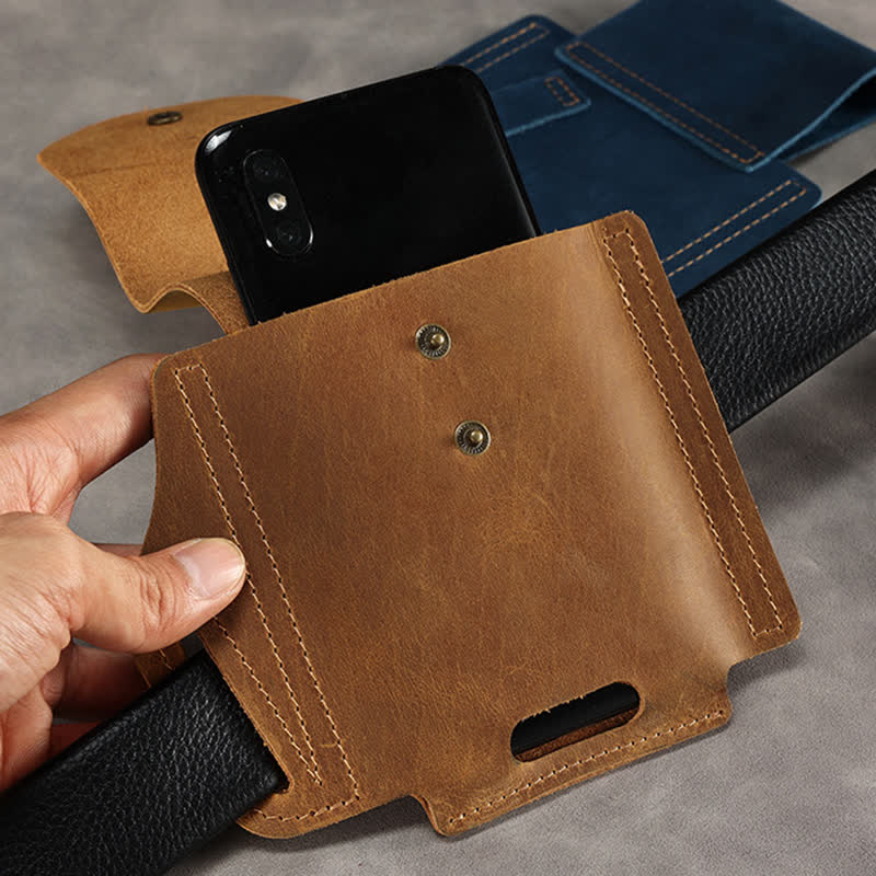 Sac de ceinture tactique en cuir avec poche pour téléphone portable