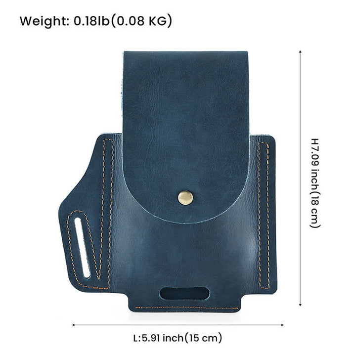 Sac de ceinture tactique en cuir avec poche pour téléphone portable
