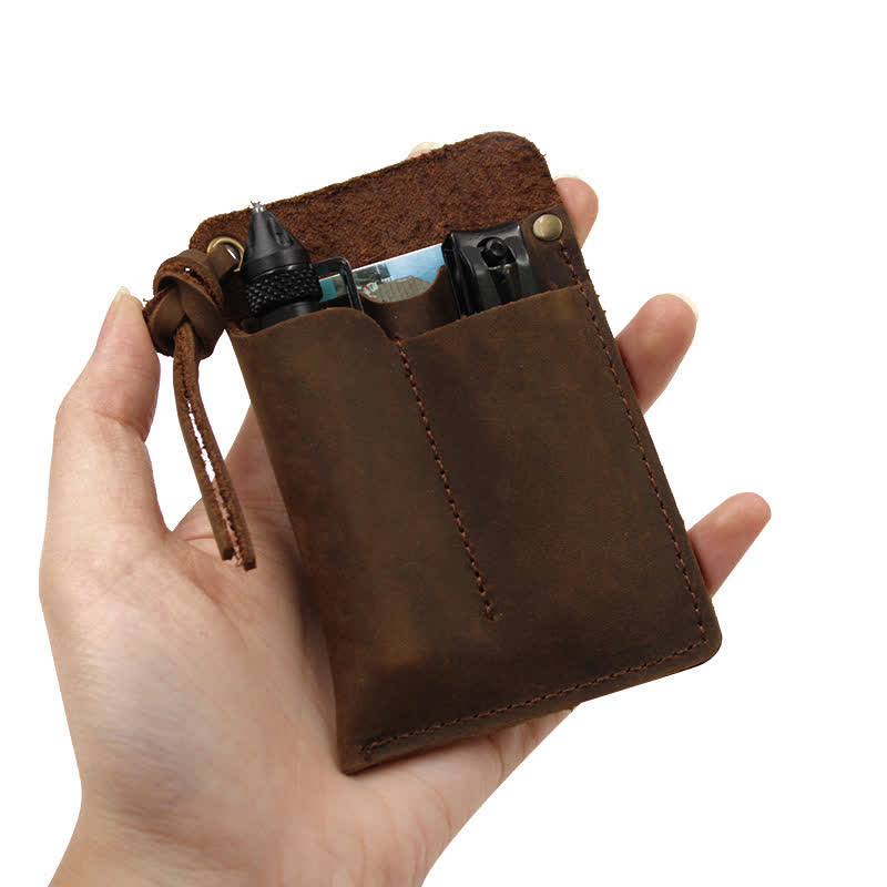 Sac ceinture en cuir EDC portable et pratique pour l'extérieur