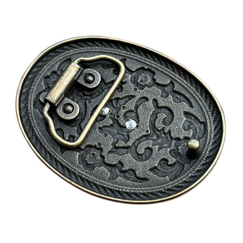Ceinture en cuir à boucle sculptée en forme de tête de taureau pour homme