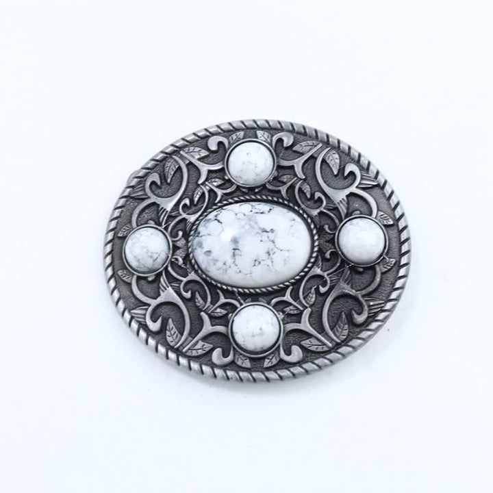 Ceinture en cuir à boucle turquoise pour homme avec motif cowboy western