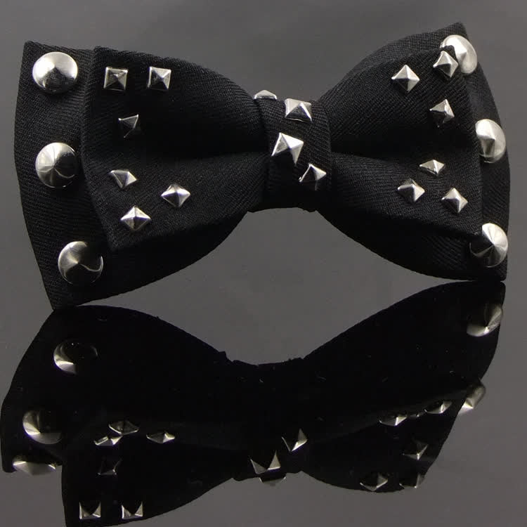 Nœud papillon à chaîne et pompons style punk pour homme