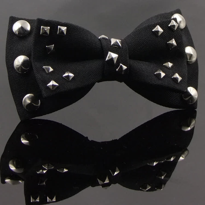 Nœud papillon à chaîne et pompons style punk pour homme