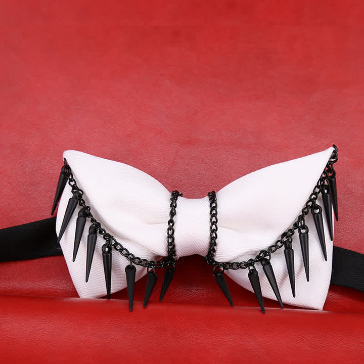 Nœud papillon à chaîne et pompons style punk pour homme