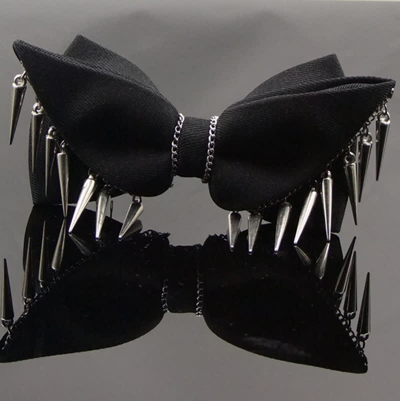 Nœud papillon à chaîne et pompons style punk pour homme