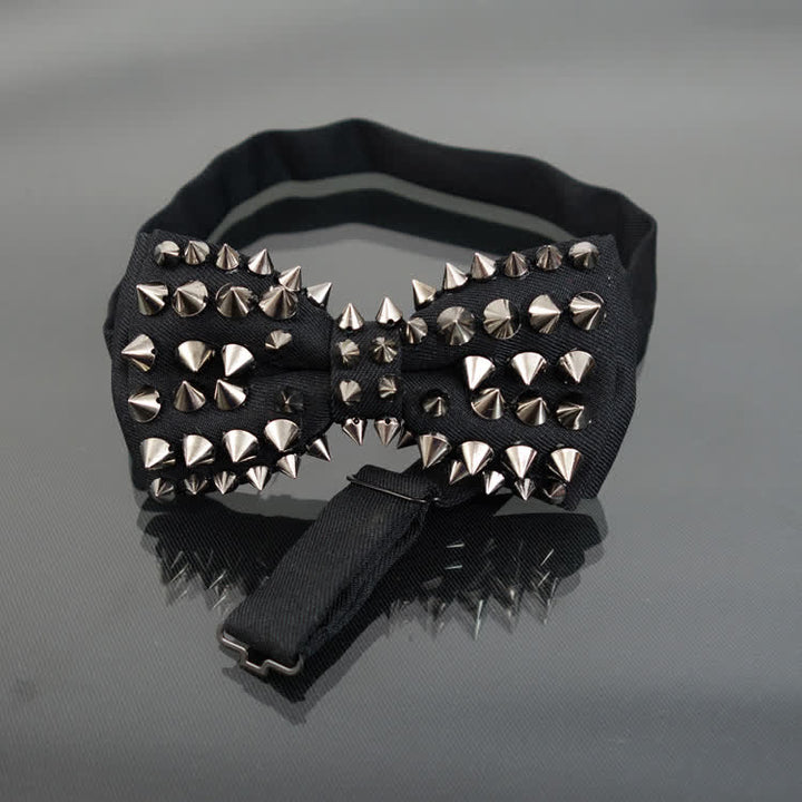 Nœud papillon à chaîne et pompons style punk pour homme