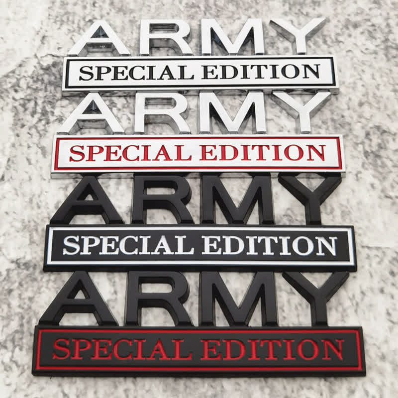 Badge autocollant en métal pour voiture ÉDITION SPÉCIALE DE L'ARMÉE