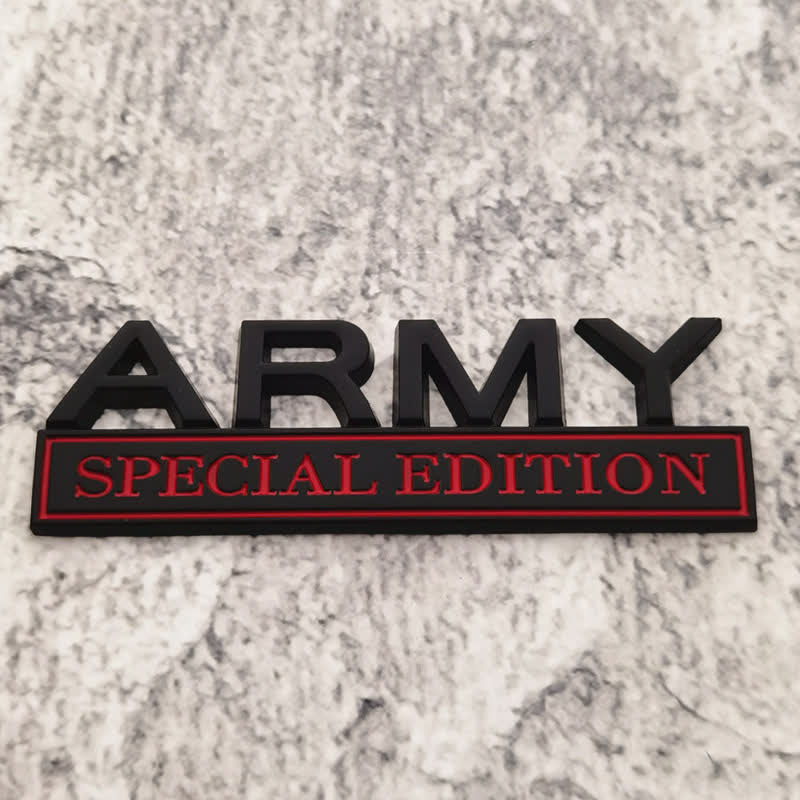 Badge autocollant en métal pour voiture ÉDITION SPÉCIALE DE L'ARMÉE