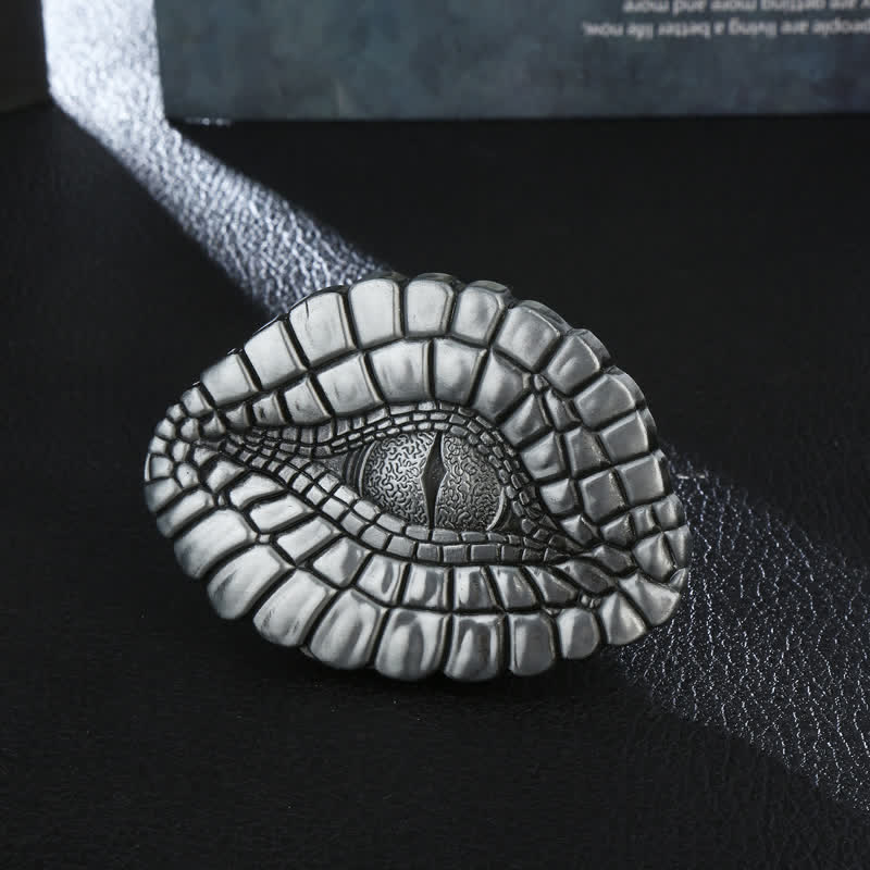 Ceinture en cuir à boucle œil d'alligator pour homme