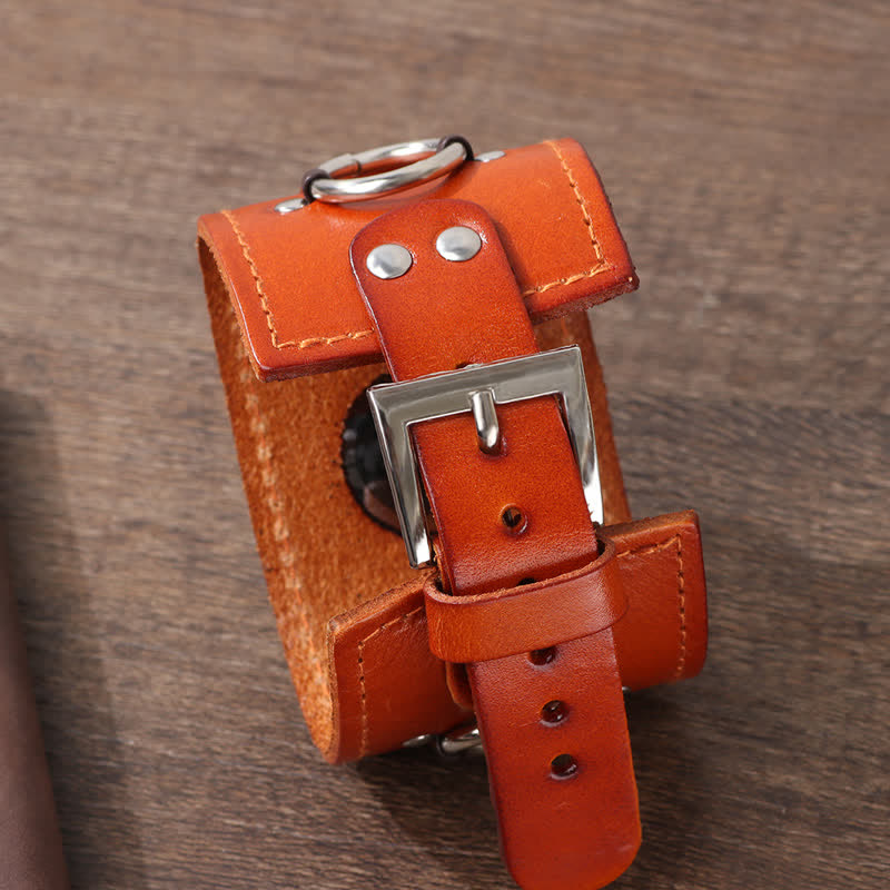 Bracelet de montre intelligente en cuir véritable avec décor de bague