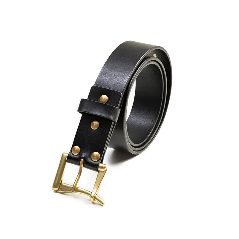 Ceinture en cuir avec boucle en laiton de style luxueux pour homme
