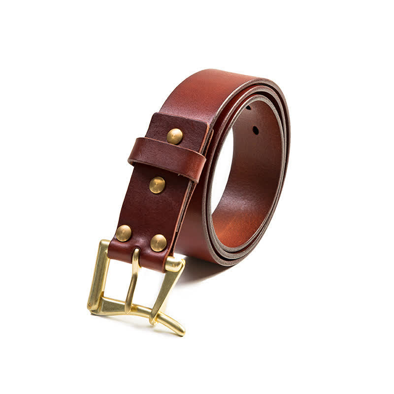 Ceinture en cuir avec boucle en laiton de style luxueux pour homme