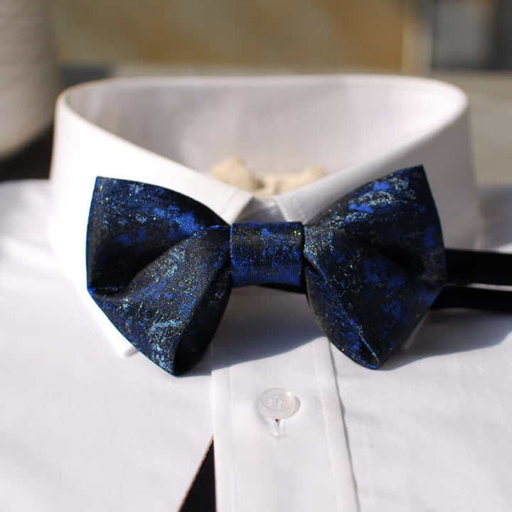 Ensemble de nœuds papillon bleu marine à strass de style gentleman