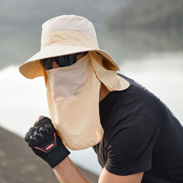 Chapeau de randonnée avec masque facial amovible pour homme