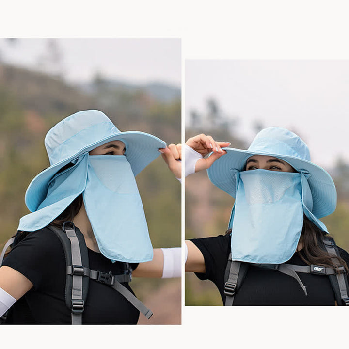 Chapeau de randonnée avec masque facial amovible pour homme