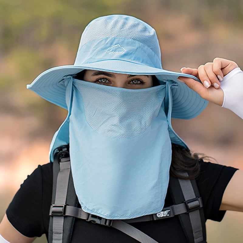 Chapeau de randonnée avec masque facial amovible pour homme