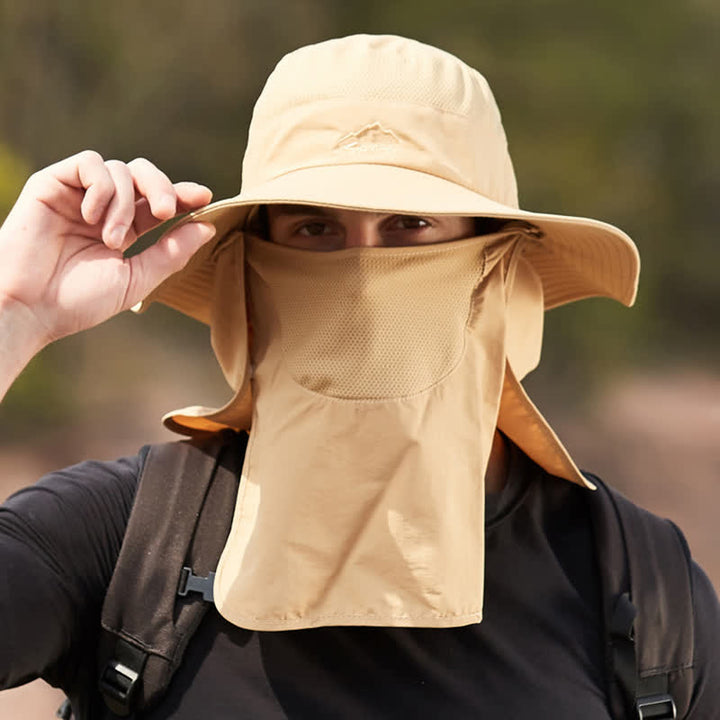 Chapeau de randonnée avec masque facial amovible pour homme