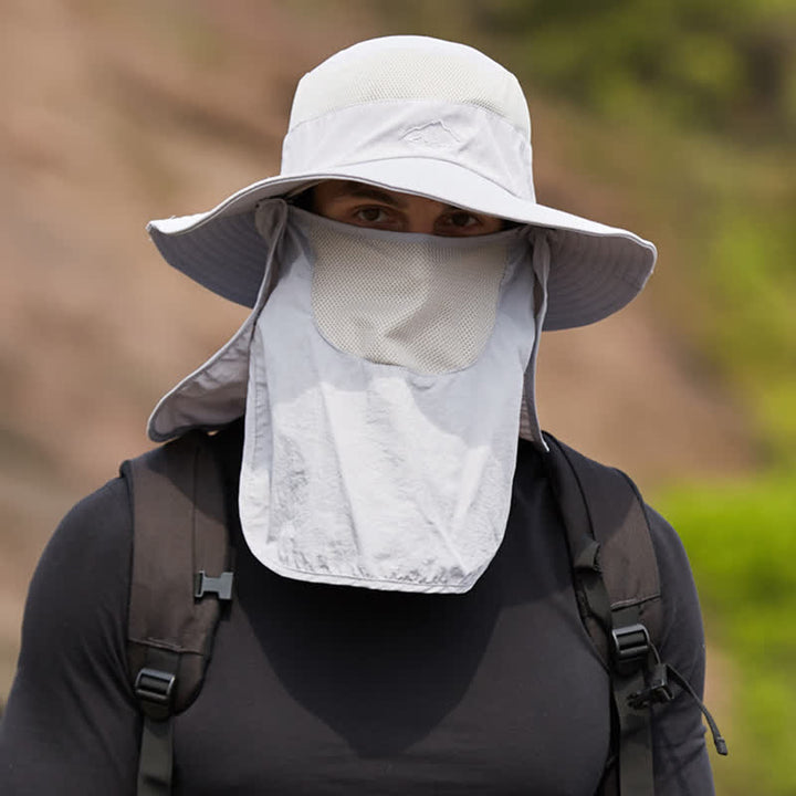 Chapeau de randonnée avec masque facial amovible pour homme