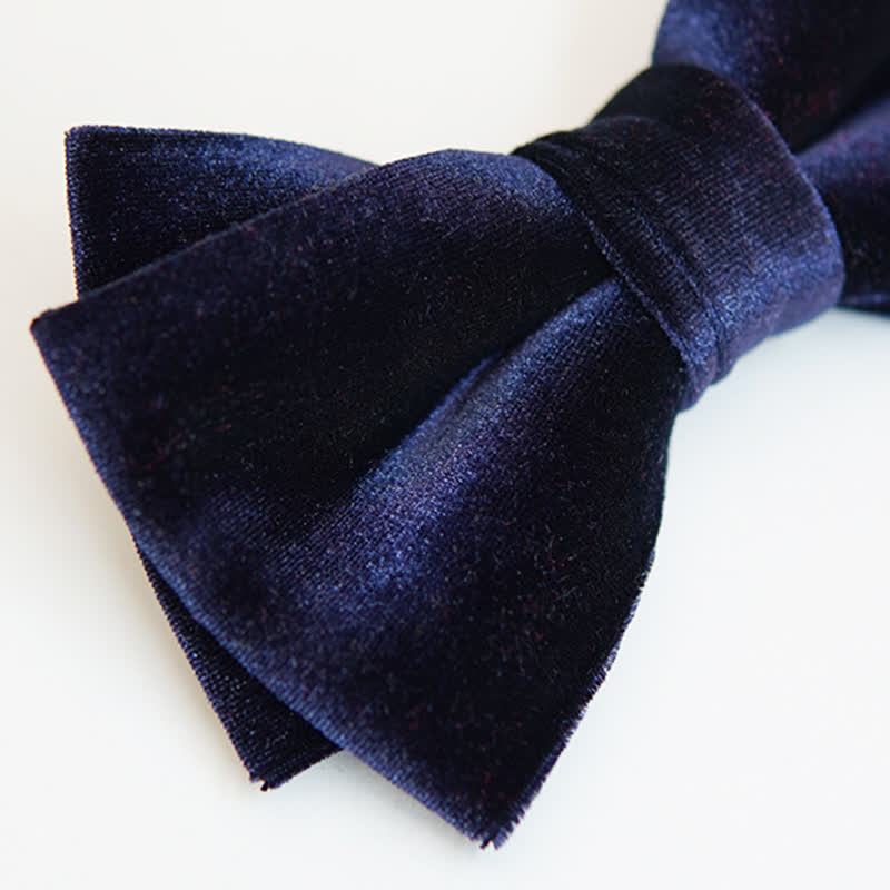 Nœud papillon luxueux en velours double épaisseur pour homme