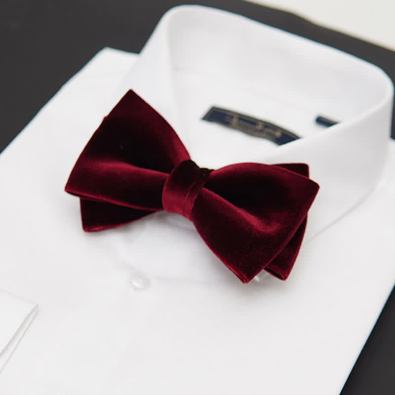 Nœud papillon luxueux en velours double épaisseur pour homme