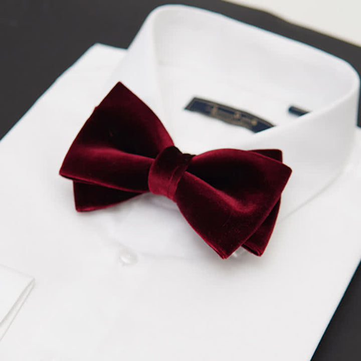 Nœud papillon luxueux en velours double épaisseur pour homme
