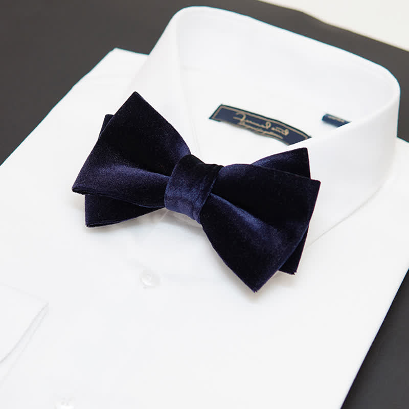 Nœud papillon luxueux en velours double épaisseur pour homme