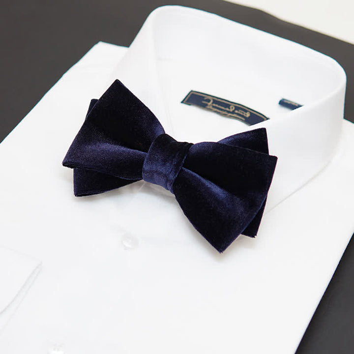 Nœud papillon luxueux en velours double épaisseur pour homme