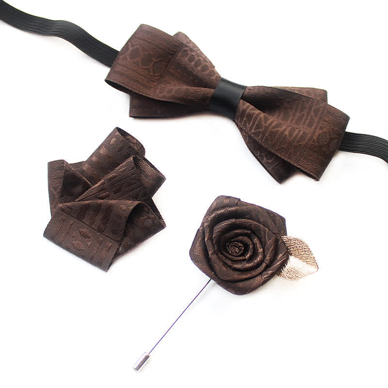 Ensemble de 3 nœuds papillon élégants vintage à lignes sombres pour hommes