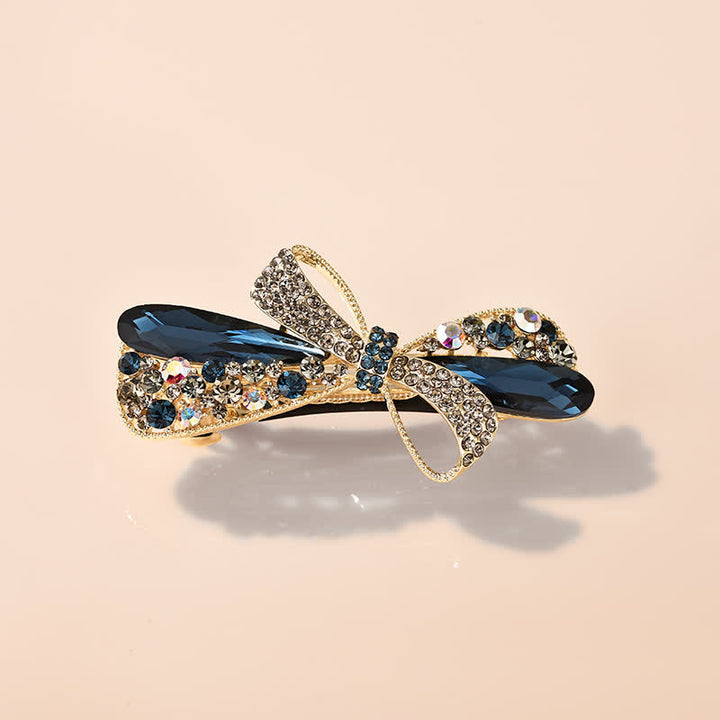 Pince à cheveux décorative unique en forme de nœud avec strass pour femme
