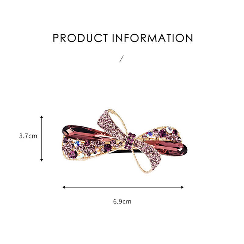 Pince à cheveux décorative unique en forme de nœud avec strass pour femme