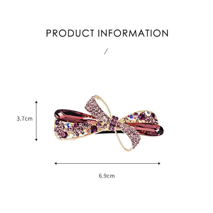 Pince à cheveux décorative unique en forme de nœud avec strass pour femme
