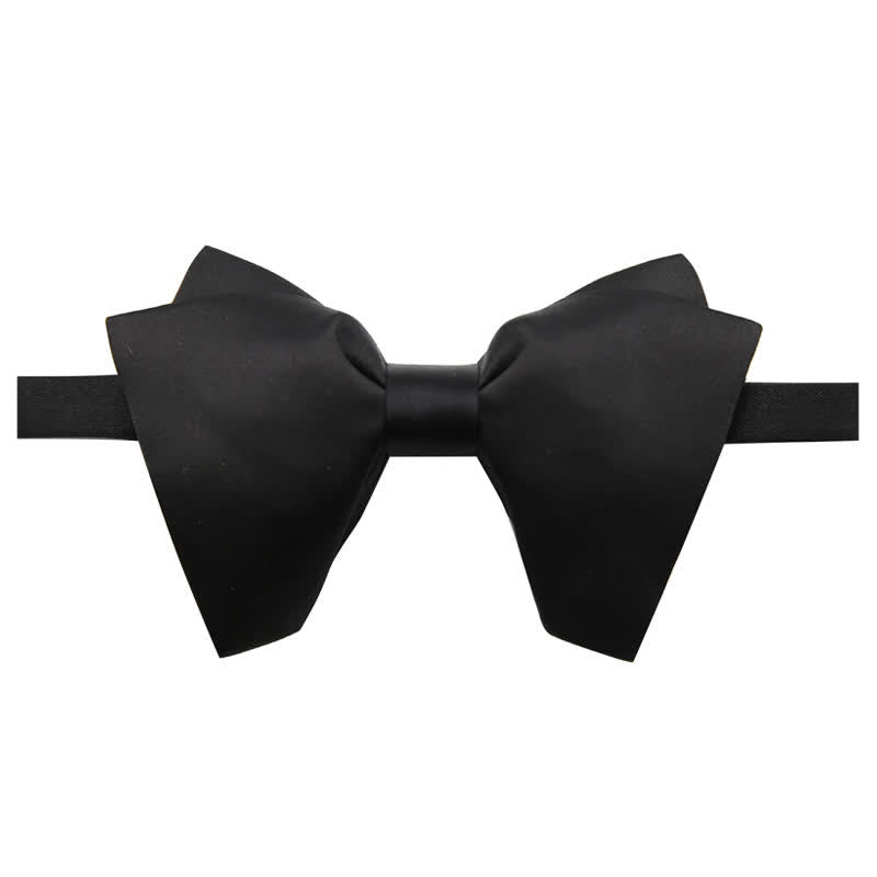 Nœud papillon surdimensionné à pointes de couleur unie pour hommes