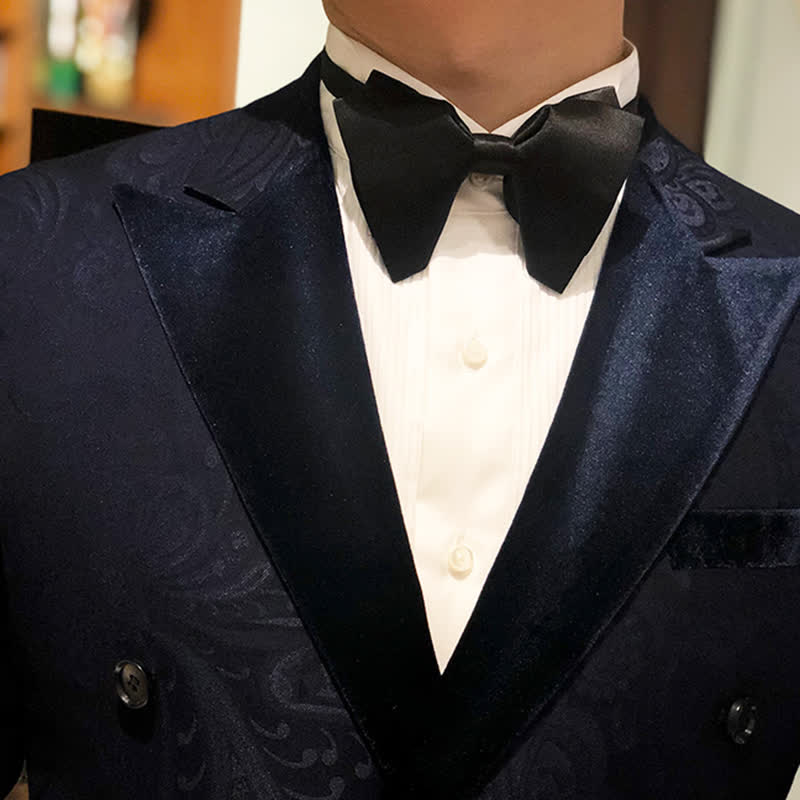 Nœud papillon surdimensionné à pointes de couleur unie pour hommes