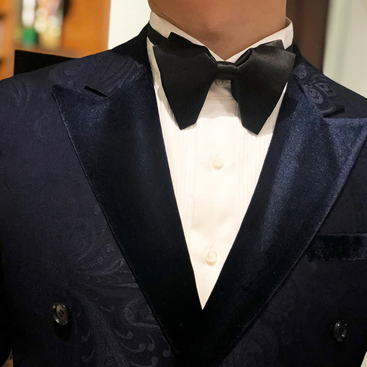 Nœud papillon surdimensionné à pointes de couleur unie pour hommes