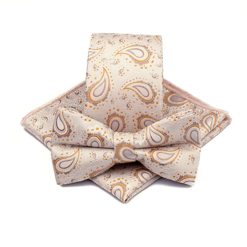 Ensemble de 3 cravates décontractées à motif de fleur de cajou pour hommes