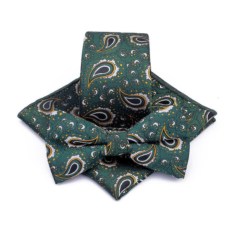 Ensemble de 3 cravates décontractées à motif de fleur de cajou pour hommes