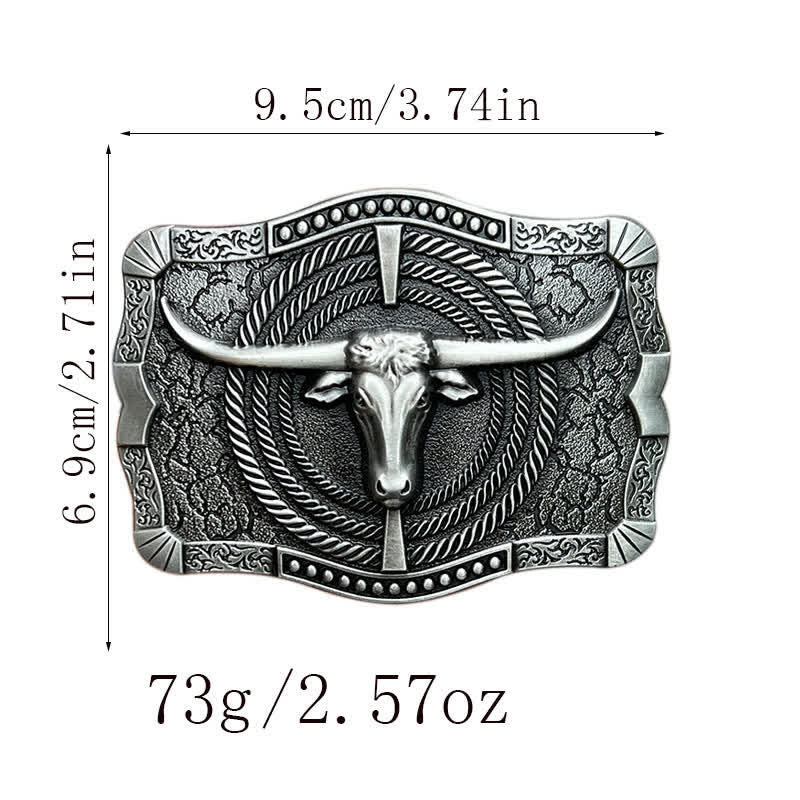 Ceinture en cuir à boucle tête de taureau western DIY pour homme
