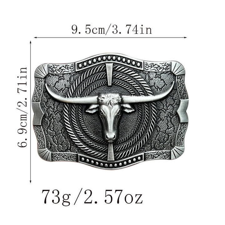 Ceinture en cuir à boucle tête de taureau western DIY pour homme