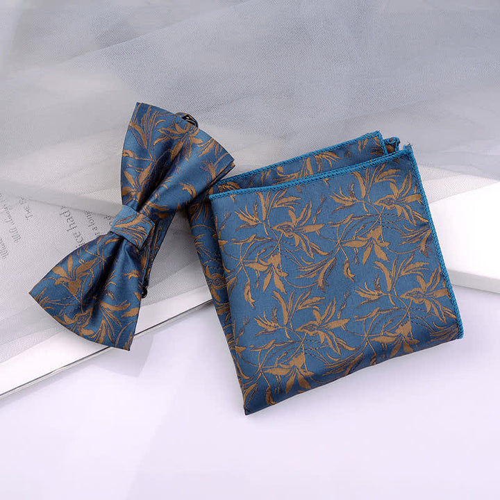 Lot de 5 nœuds papillon pour homme avec motif orchidées et motif gentleman, coffret cadeau