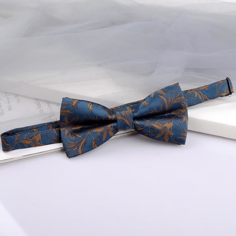 Lot de 5 nœuds papillon pour homme avec motif orchidées et motif gentleman, coffret cadeau