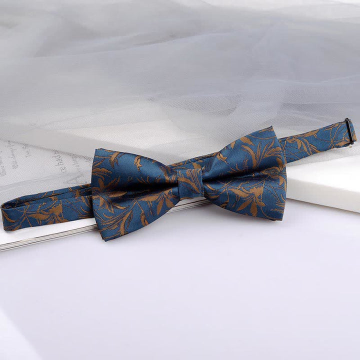 Lot de 5 nœuds papillon pour homme avec motif orchidées et motif gentleman, coffret cadeau