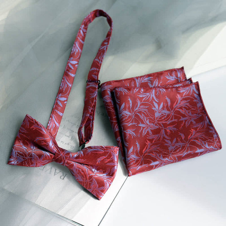 Lot de 5 nœuds papillon pour homme avec motif orchidées et motif gentleman, coffret cadeau