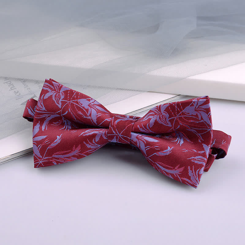 Lot de 5 nœuds papillon pour homme avec motif orchidées et motif gentleman, coffret cadeau