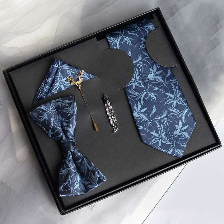 Lot de 5 nœuds papillon pour homme avec motif orchidées et motif gentleman, coffret cadeau
