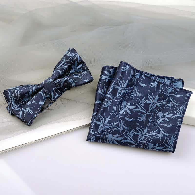 Lot de 5 nœuds papillon pour homme avec motif orchidées et motif gentleman, coffret cadeau