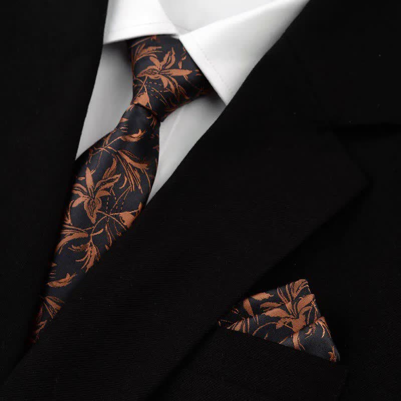 Lot de 5 nœuds papillon pour homme avec motif orchidées et motif gentleman, coffret cadeau