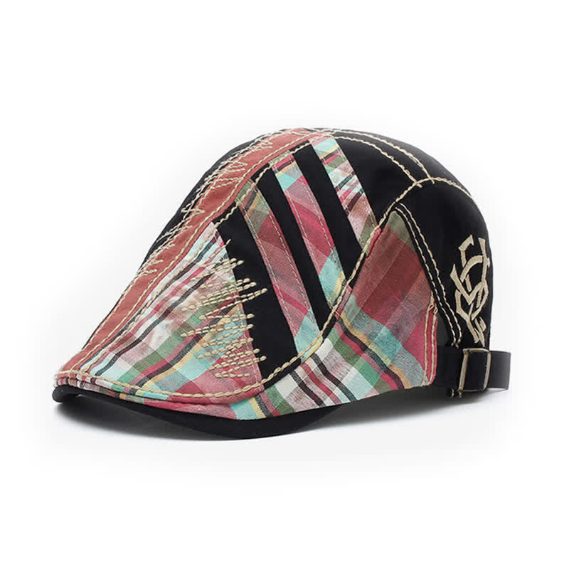 Béret en coton patchwork avec boucle réglable
