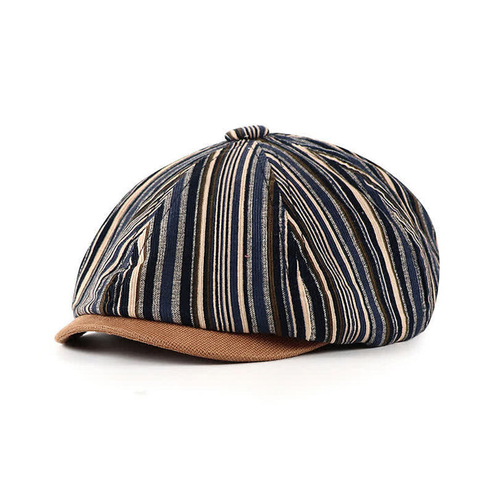 Béret octogonal rayé unique inspiré d'un artiste