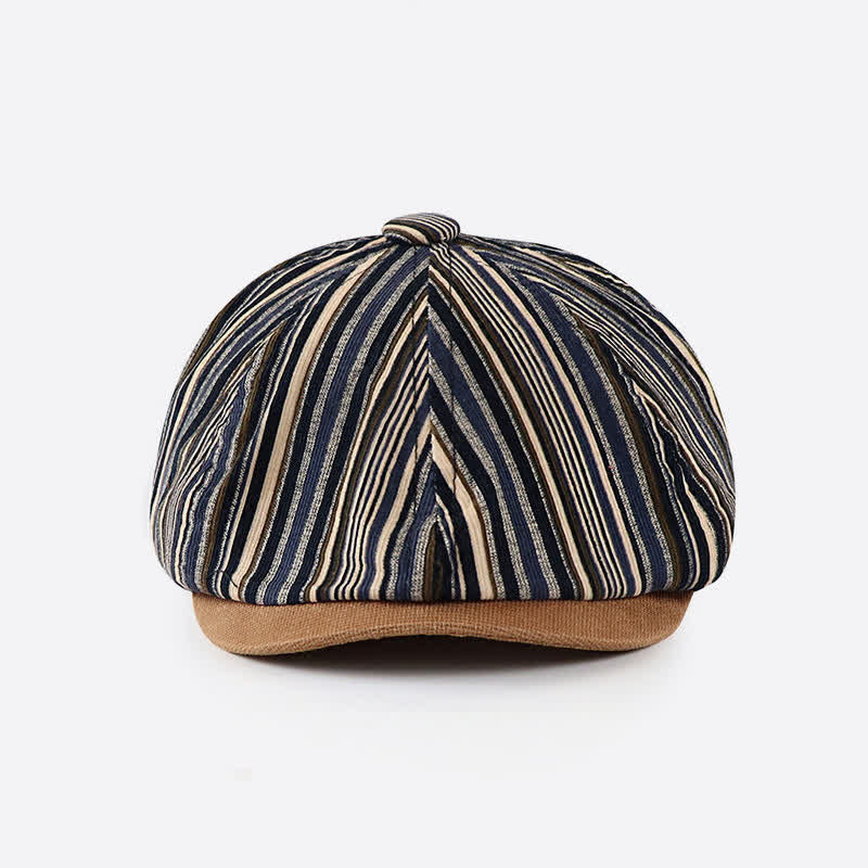 Béret octogonal rayé unique inspiré d'un artiste